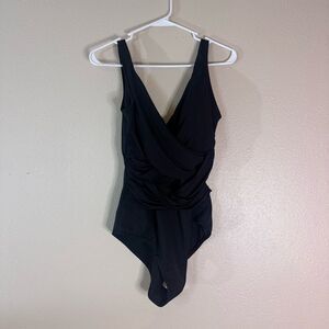 Lands' End Elegant Black One-Piece Swimsuit 12